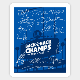 Dodgers Back To Back Champions 2024 2025 Sticker